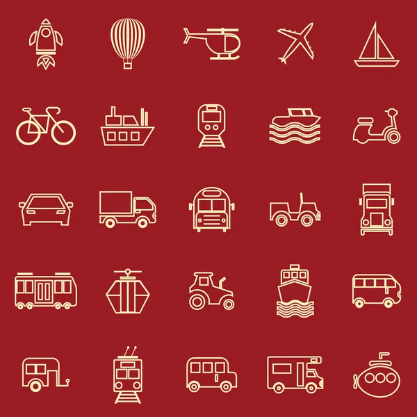 Farbsymbole der Fahrzeuglinie auf rotem Hintergrund — Stockvektor