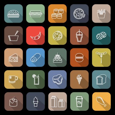 Popüler gıda hattı düz kutsal kişilerin resmi ile uzun gölge