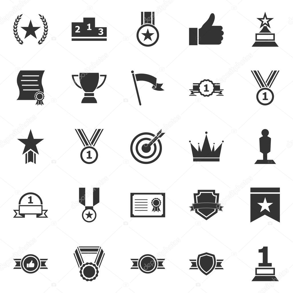 Victory icons on white background