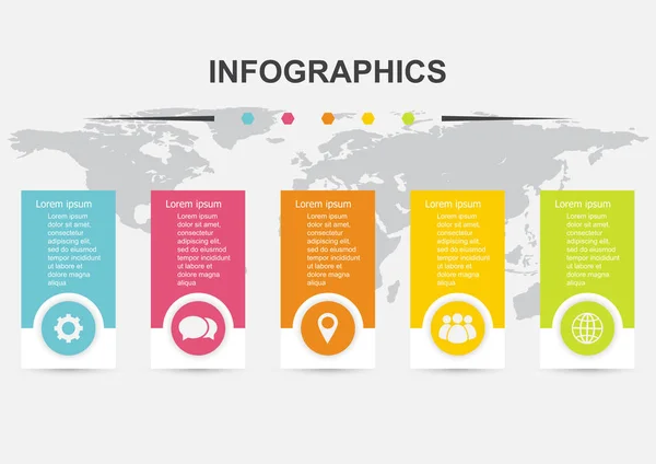 Regtangle afişile infografik tasarım şablonu — Stok Vektör