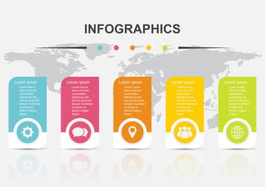 Yansıtıcı ile infografik tasarım şablonu regtangle afiş