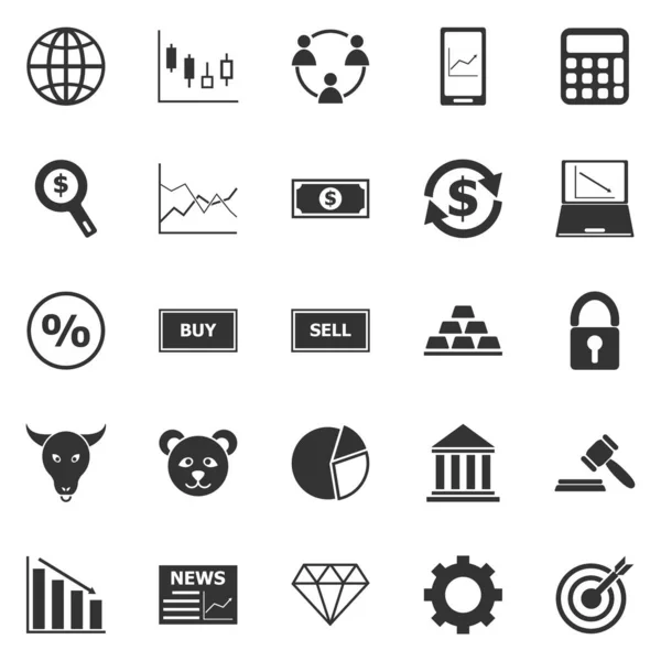 Forex icons on white background — Stock Vector