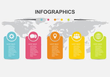 Yansıtıcı ile infografik tasarım şablonu regtangle afiş