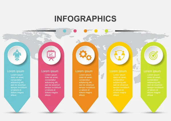 Plantilla de diseño infográfico para presentación empresarial — Archivo Imágenes Vectoriales