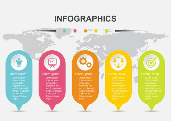 Infographic design template for business elements — Stock Vector