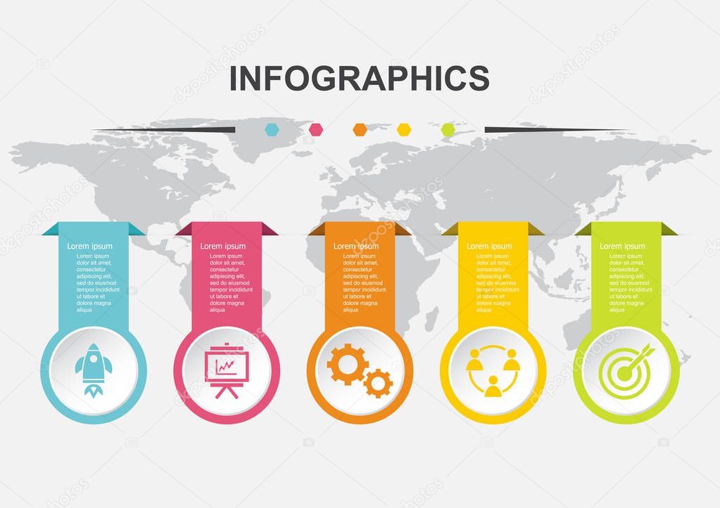 Infographic design template with label tags