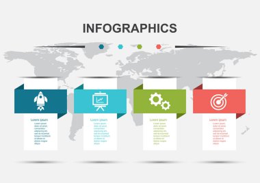 Modern pankartlarla Infographic tasarım şablonu