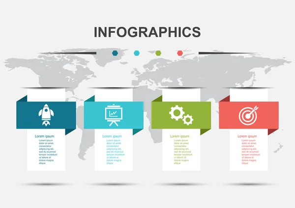 Infografik-Design-Vorlage mit modernen Bannern — Stockvektor