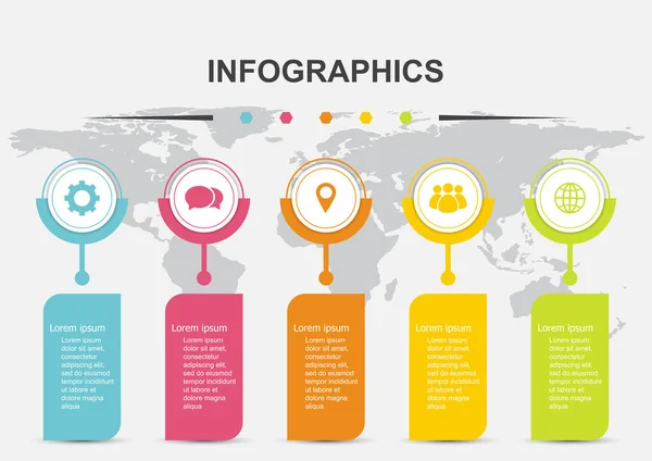 Infographic Design Template Banners Shadow Stock Vector — Stock Vector