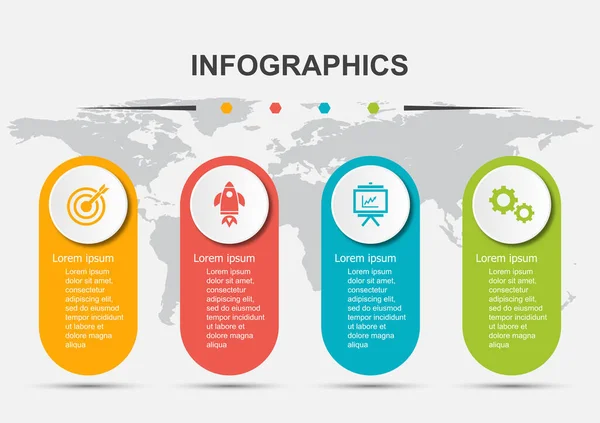 Infografische Designvorlage Mit Etiketten Lagervektor — Stockvektor