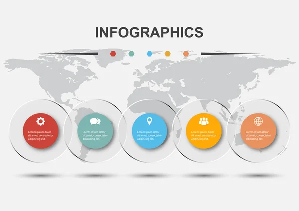 Infografik Design Vorlage Mit Kreisen Transparent Aktienvektor — Stockvektor