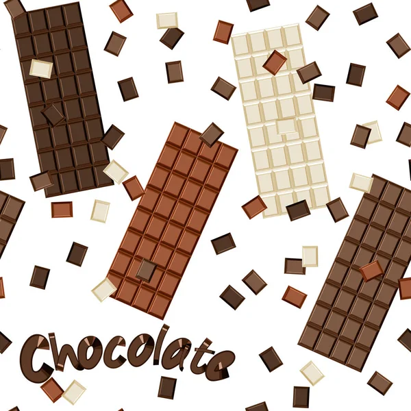Naadloze chocolade achtergrond — Stockvector
