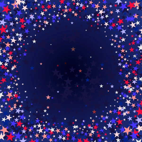 Estrellas azules rojas estrellas voladoras confeti . — Vector de stock