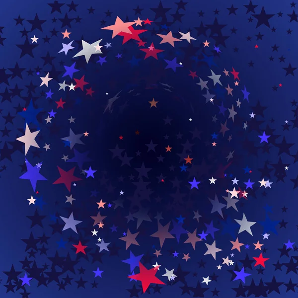 Κόκκινο μπλε αστέρια που φέρουν αστέρια κομφετί. — Διανυσματικό Αρχείο