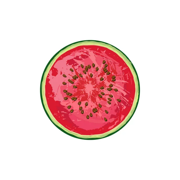 Circle of juicy watermelon  with seeds — Stock Vector