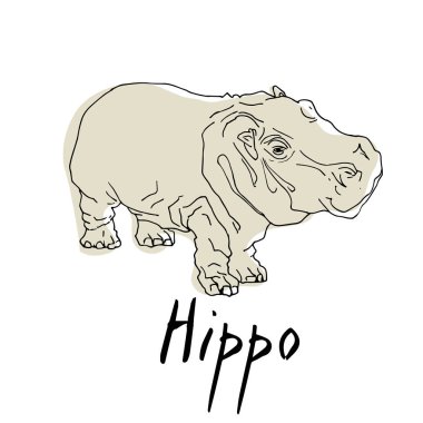 Sevimli hippo karikatür şekil 