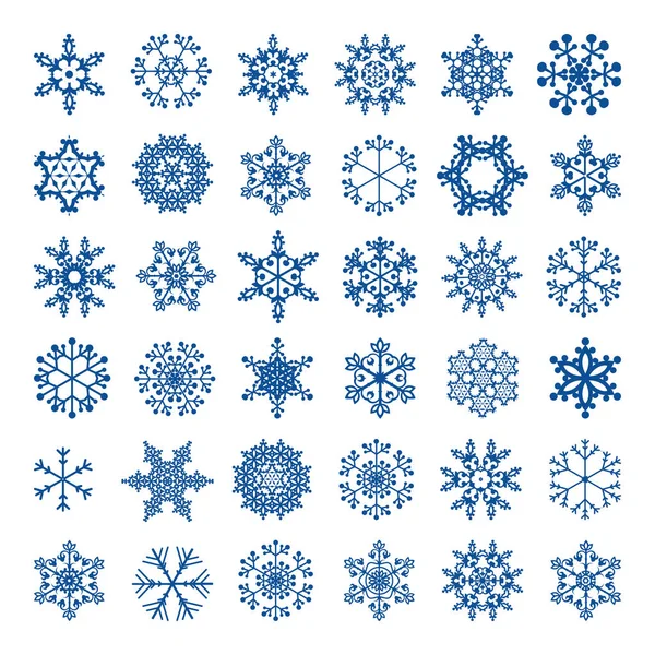 Set van vector sneeuwvlokken voor Kerstmis achtergrond — Stockvector