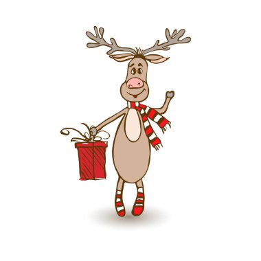 Sevimli çizgi Noel reindeer 