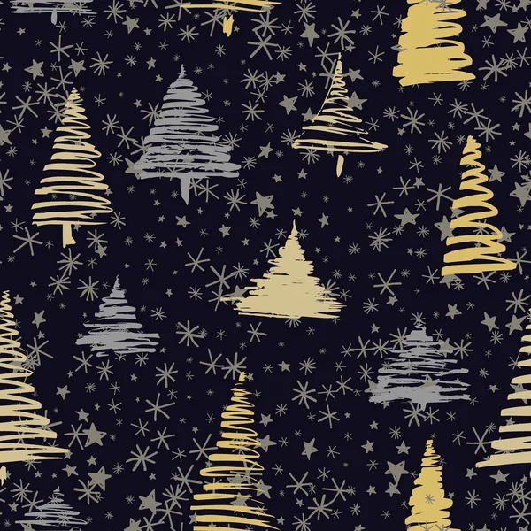クリスマスの木のシームレスなパターン — ストックベクタ