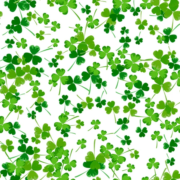 Vektor Illustration Eines Patrick Day Background Nahtloses Muster Mit Kleeblättern — Stockvektor