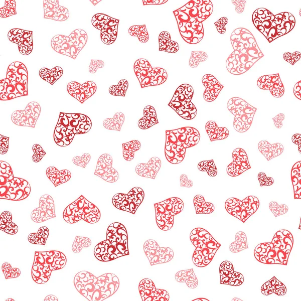 无缝抽象的模式心脏在白色背景 矢量插图适用于情人节设计 婚礼设计 — 图库矢量图片