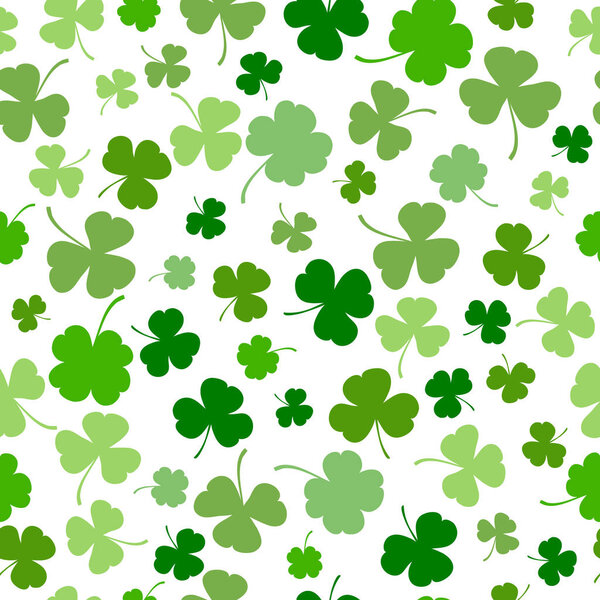Vector Illustration of a St. Patrick 's Day Background Бесшовный узор с листьями клевера
 