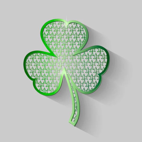 Carte Jour Patricks Moderne Élégante Shamrock Stylisé Isolé Sur Fond — Image vectorielle