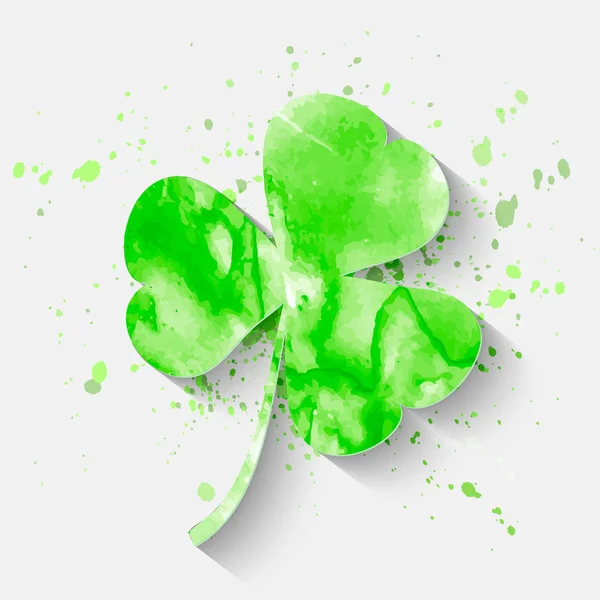 Ιρλανδική Διακοπών Ημέρα Του Αγίου Πατρικίου Πράσινο Ακουαρέλα Trifolium Τριφύλλι — Διανυσματικό Αρχείο