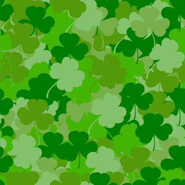 Vector Illustration Patrick Day Background Бесшовный Узор Листьями Клевера — стоковый вектор