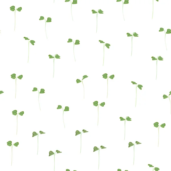 Fond sans couture jeunes feuilles plantules — Image vectorielle