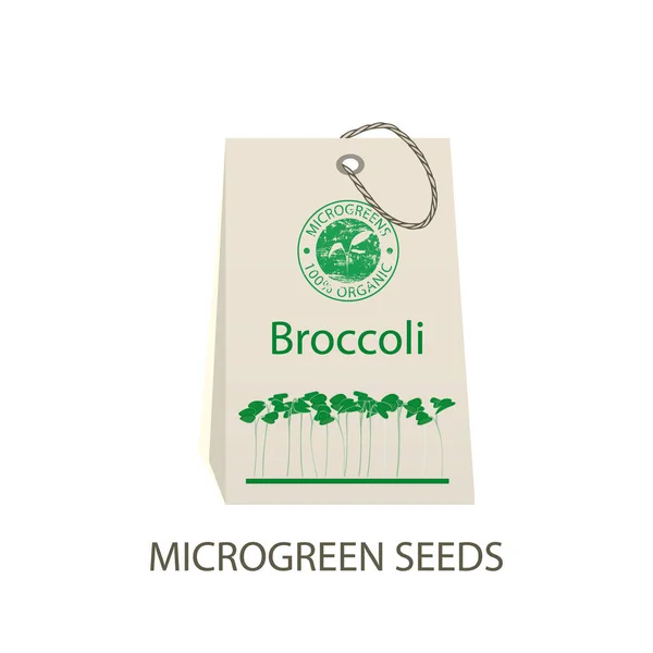 Modèle de conception d'emballage de semences microvertes — Image vectorielle