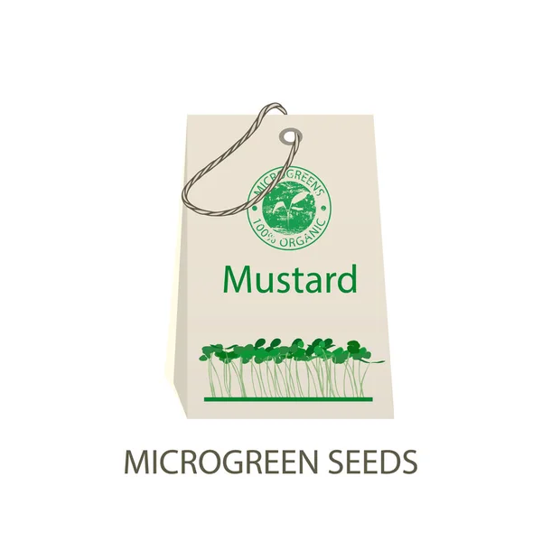 Modèle de conception d'emballage de semences microvertes — Image vectorielle