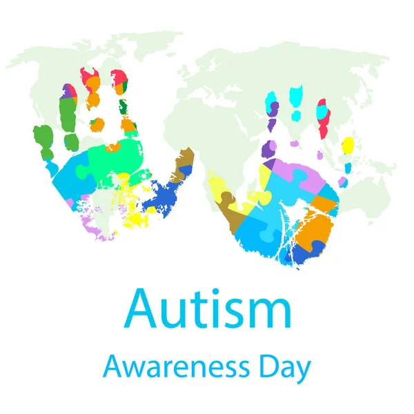 Ilustración vectorial del Día Mundial de la Conciencia del autismo — Archivo Imágenes Vectoriales