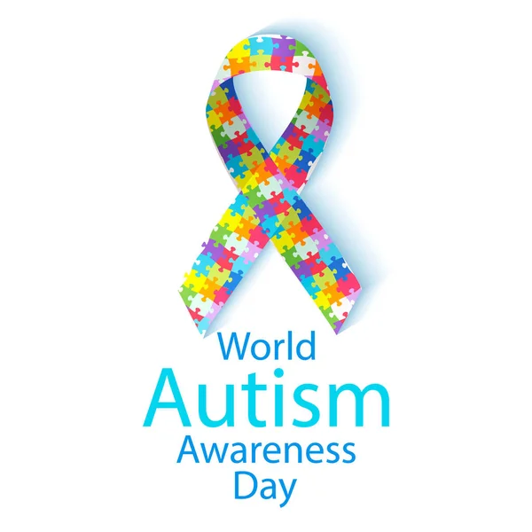 Ilustración vectorial del Día Mundial de la Conciencia del autismo — Vector de stock