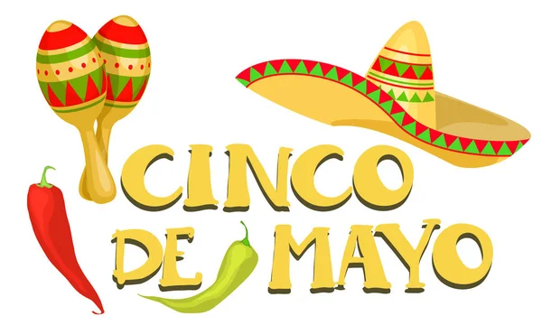 Cinco de Mayo Bandiera festiva messicana — Vettoriale Stock