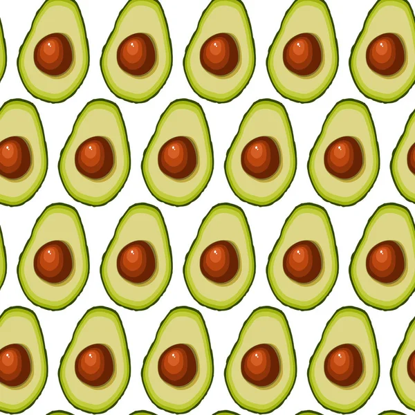 Naadloze achtergrond van gehalveerd avocado-fruit — Stockvector