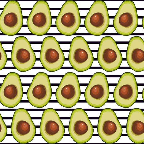 Naadloze achtergrond van gehalveerd avocado-fruit — Stockvector