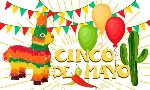 Cinco de Mayo Mexikói ünnepi banner — Stock Vector