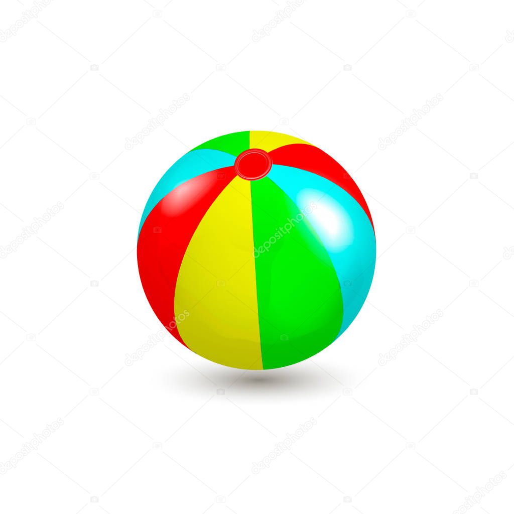 Colorful beach ball vector illustration