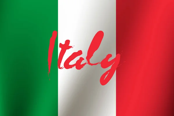 Итальянский флаг и надпись — стоковый вектор