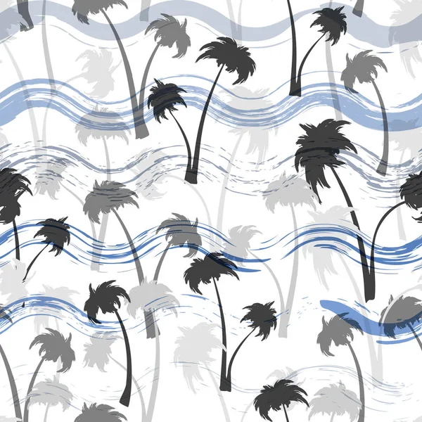 Palmiers tropicaux motif sans couture — Image vectorielle