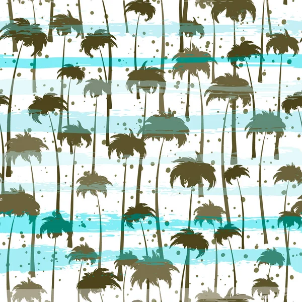 Tropical palm trees seamless pattern — Stock Vector