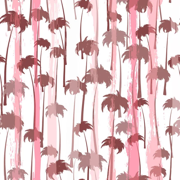 Tropische palm bomen naadloze patroon — Stockvector