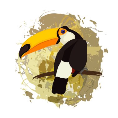 Soyut bir arka plan üzerinde Toucan