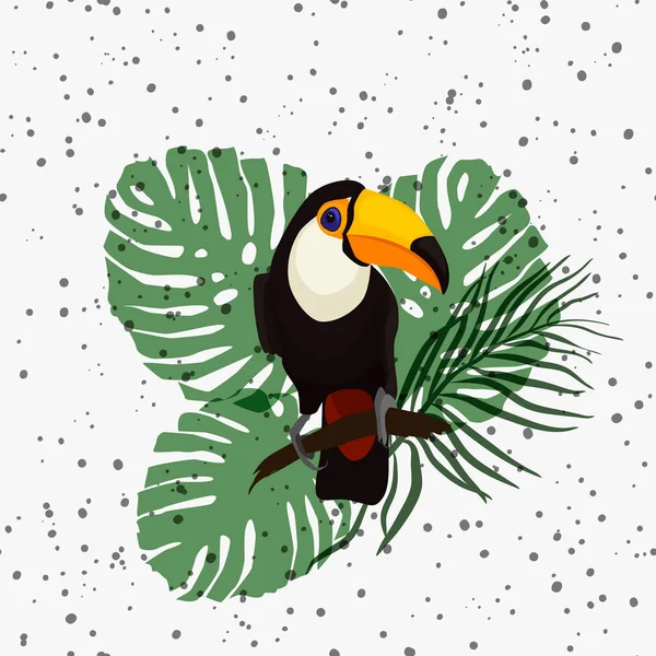 Toucan on a floral background