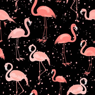 Pembe flamingo ile Seamless Modeli
