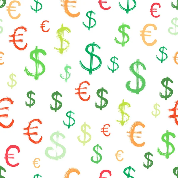 Dolar ve Euro sembolleriyle kesintisiz arka plan — Stok Vektör