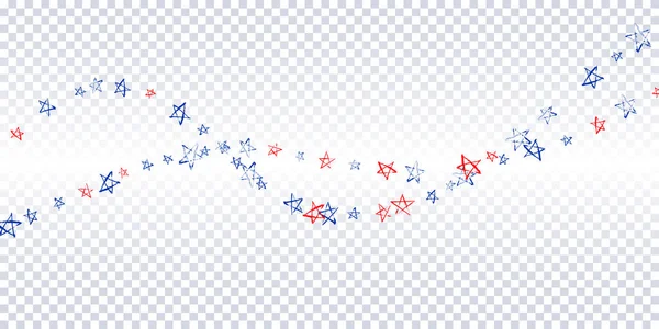 Horizontaal patroon van blauw rood, sterren — Stockvector