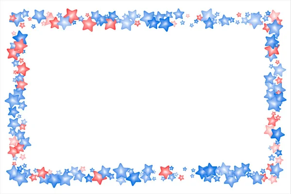 Patrón horizontal de rojo azul, estrellas — Vector de stock