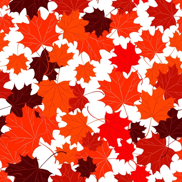 Motif sans couture feuilles d'érable d'automne — Image vectorielle